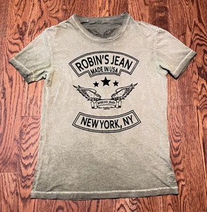 Robin's Jeans T Shirt Medium New York Velour Logo Filz - Bild 1 von 3