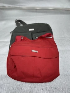 Baggallini Umhängetasche Reisetaschen 2 Stück rot & grau Nylon Schultertasche RFID - Bild 1 von 6
