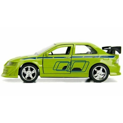 Jada 1:32 Fast And Furious Brian's Mitsubishi Lancer Evo VII - Verde Diecast - Immagine 1 di 2