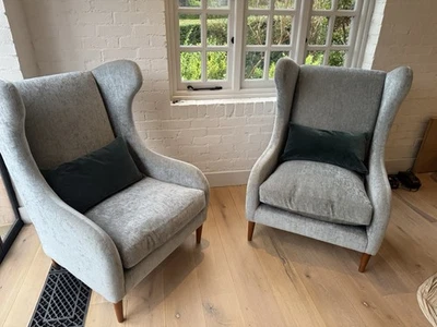 Pair of Content by Conran Armchairs Grey Velvet Fabric - Image 1 of 4