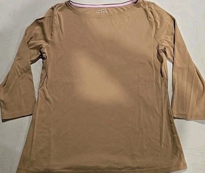 T-shirt donna 3/4 Talbots Tan taglia M 100% cotone - Foto 1 di 2