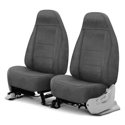 For Ford E-350 Super Duty 04-08 Coverking Velour 1st Row Gray Custom Seat Covers - Image 1 of 4