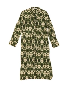 ZARA Womens Shirt Dress UK 10 Small Green Geometric DO58 - Picture 1 of 3