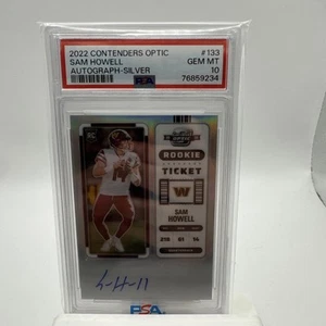 2022 Panini Contenders Optic Sam Howell #133 Silver Rookie Ticket Auto PSA 10 - Picture 1 of 2