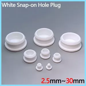 Snap-On Hole Plug Silicone Rubber Blanking End Caps Tube Pipe White 2.5mm~30mm - Picture 1 of 12