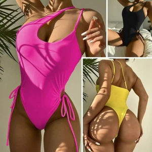 HOT NEW Sexy One Piece Swimsuit Cut Out Monokini Swimwear Thong Bathing Suits Fo - Picture 1 of 18