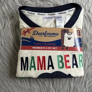 Dearfoams "Mama Bear" Pijama Mujer Talla Pequeña Conjunto de Pijama de Dos Piezas Pantalón a Cuadros - Imagen 1 de 4