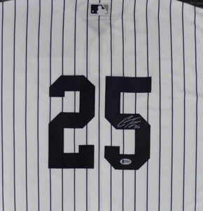 YANKEES GLEYBER TORRES AUTOGRAPHED WHITE MAJESTIC JERSEY XL BECKETT 147540 - Picture 1 of 7