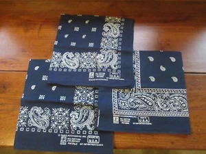 Vtg 13960 Paris Accessories Paisley Colorfast Blue Scarf Bandana 20 x 20" Hanky - Picture 1 of 3