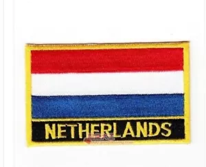 PARCHE BORDADO BANDERA HOLANDA CON NOMBRE - PLANCHADO - NUEVO 2,5 X 3,5" - Imagen 1 de 1