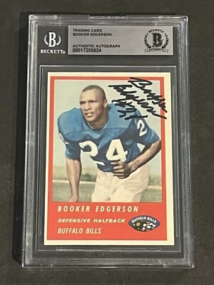 BOOKER EDGERSON 1963 FLEER ROOKIE SIGNED AUTOGRAPHED CARD BAS AUTHENTIC - Image 1 of 2