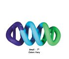 DNA Dogs In Action Colorful Toy Twisted Tough Rubber Fetch Chew Tug Colors Vary