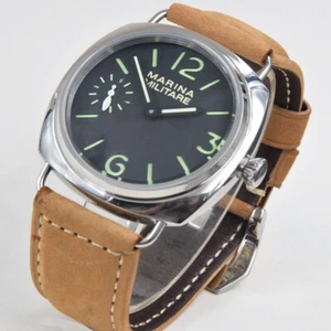 Pulido 45mm esfera negra Asia cuerda manual 6497 reloj supr lume grande segunda mano - Imagen 1 de 8