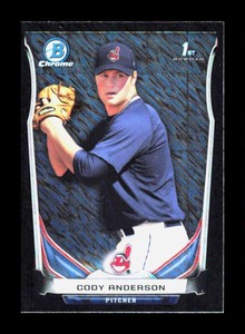 2014 Bowman Chrome Mini Black Shimmer Refractor Cody Anderson #76 Indians