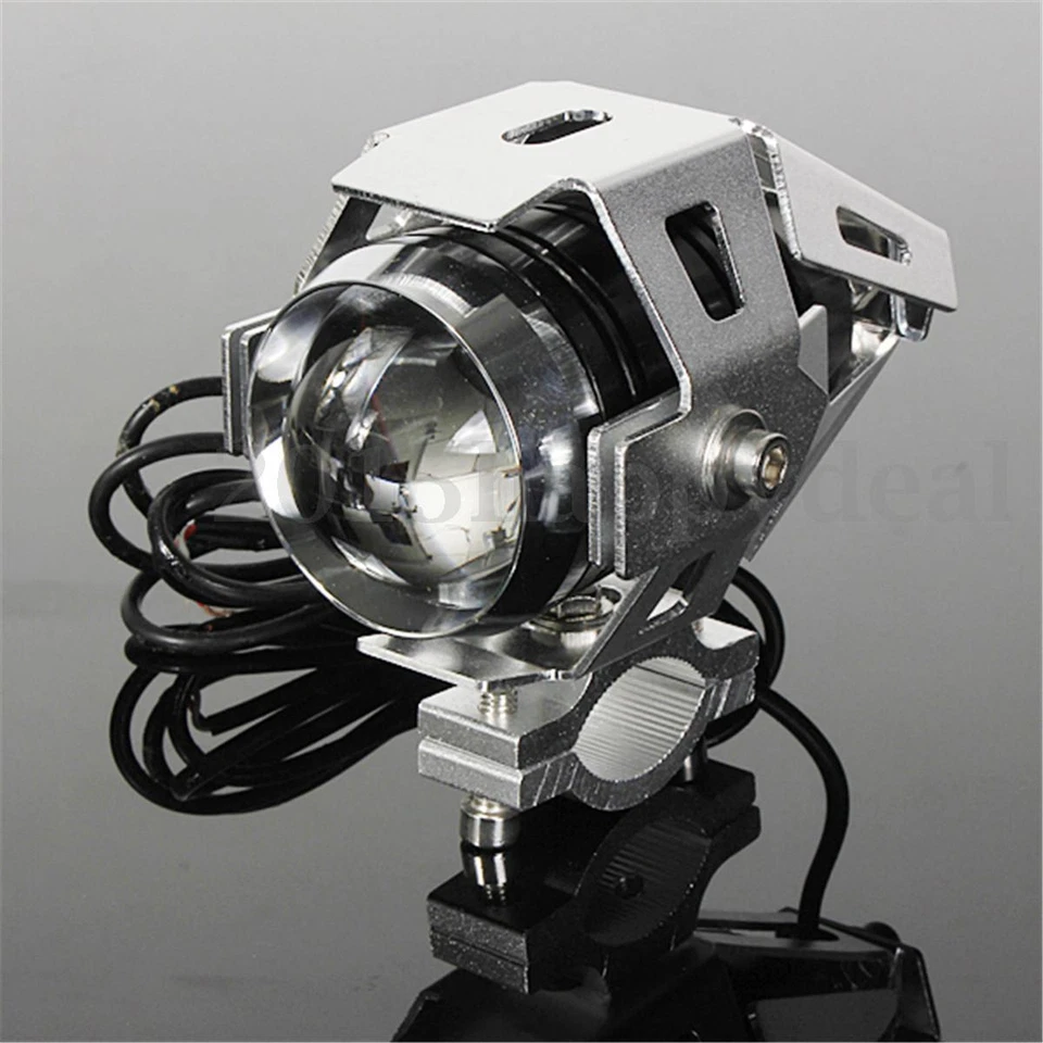125W LED MOTORCYCLE SUPERBIKER DERBI STUNT TUBE MOUNT FORK HEADLIGHT LIGHT - Image 1 of 4