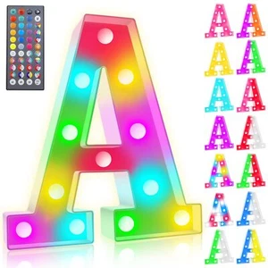 Light Up Letters with Remote Upgraded 34 Colors Marquee Letter Lights Color C... - Picture 1 of 7