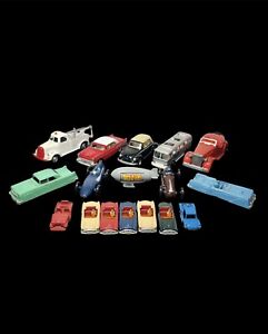 17 Mixed Die Cast And Plastic Vintage Car Truck Lot