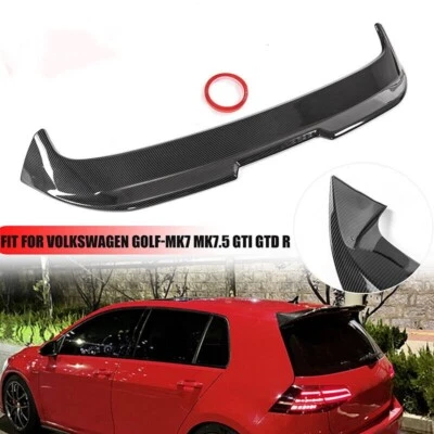 Rear Window Roof Spoiler Wing Lip Fit For VW Golf MK7 2014-2020 Carbon Fiber - Image 1 of 4