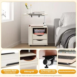 Nachttisch Schlafzimmer Funktioneller Drehbarer Verstellbarem 50 * 40 * 46 cm DE - Bild 1 von 18