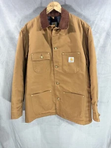 Giacca vintage Carhartt Detroit taglia 42 foderata in USA marrone chiaro rara - Foto 1 di 10