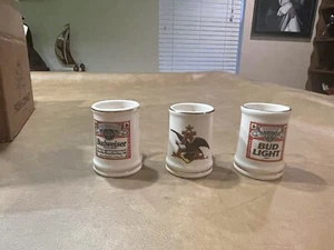 3 MINI TAZZE BIRRA BUDWEISER BUD LIGHT ANHEUSER BUSH PACK - Foto 1 di 1