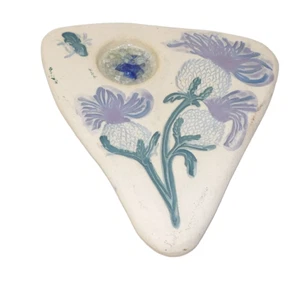 Amaranth Butterfly Puddler Thistle Stoneware Garden Art - Picture 1 of 4