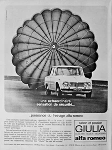 PUBLICITÉ DE PRESSE 1960 DANS LA GIULIA ALFA ROMÉO SENSATION DE SECURITÉ - Imagen 1 de 1