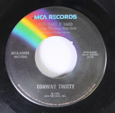 Country 45 Conway Twitty - Vous Make It Rigide (Pour Prenez The Easy Way Out) / - Photo 1/2