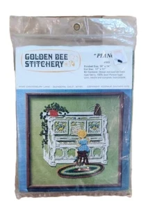 Golden Bee Stitchery NEW IN PACKAGE Piano Vintage Crewel Kit 1970's Groovy #503 - Picture 1 of 6