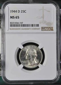 1944-D Washington Silver Quarter MS65 NGC - Picture 1 of 2