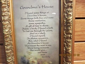 MEMORIES FOUND AT "GRANDMA'S HOUSE"--WOOD FRAMED--11 1/2"--READ---#Y30-3 - Picture 1 of 24