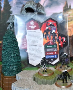 Heroscape : Deepwyrm Drow - Utgar (3 Figures & 1 Battle Card) VG - Picture 1 of 1