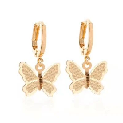 Moda Mujeres Niña Retro Joyería Pendientes Tallados Mariposa Borla Tachuela 0627  Foto 1 de 4
