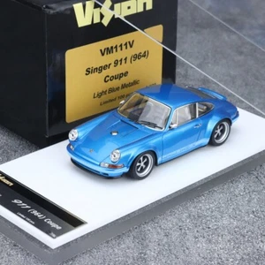 Make Up 1:43 Porsche Singer 911 964 Coupe Diecast Model Car Light Blue Metallic - Bild 1 von 11