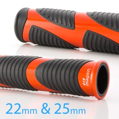 Empuñaduras de manillar Wave negras TPR + moldura de metal naranja 7/8" x1PC +1" x1PC ciclomotor bicicleta Foto 1 de 4