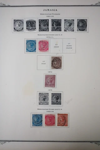 Jamaica 1800's to 1970's Stamp Collection Cover