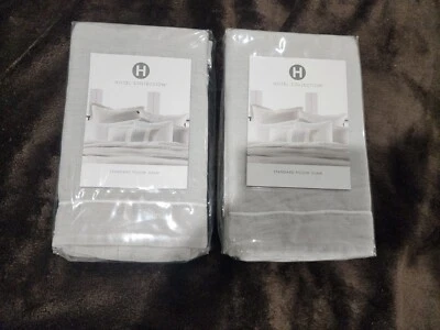 Par de almohadas estándar de colección de hoteles mezcla de lino gris gris 20" x 28" Foto 1 de 4