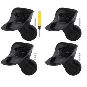 1.92" x 0.66" Right Luggage Wheels Black W041-L Wear-resistant Plastic Pack of 4 - Picture 1 of 15