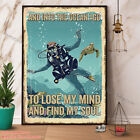 Scuba Diving And Into The Ocean Find My Soul Vintage Paper Poster No Frame Wa...
