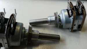 2x POTI POTENZIOMETER Set mit  4,7 Mega Ohm metall 5W Belastbarkeit Stereo - Picture 1 of 5