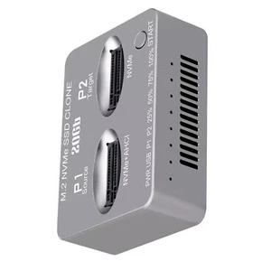 Dual-Bay M.2 NVME SSD Clone USB3.2 Type C NVME Docking Station M.2 SSD Enclosure - Photo 1/12