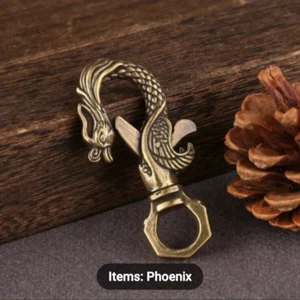 Chinese Phoenix Brass Keychain - Picture 1 of 3