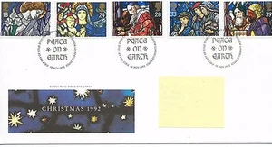 GB - CUBIERTA DEL PRIMER DÍA - FDC - COMMEMS - 1992 - NAVIDAD - PMK BELÉN - Imagen 1 de 1