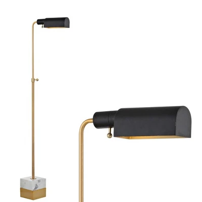 JYL3029A Iva 56.5" Adjustable Brass Library LED Floor Lamp Contemporary,Trans... - Image 1 of 4
