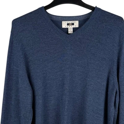 Joseph Abboud Sweater Mens L Large Modern Fit Cadet Blue Merino Wool Pullover - Image 1 of 4