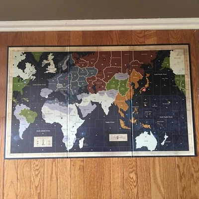 Vintage @2004 Hasbro Axis & Allies Game Board World Map 33" x 20" Full Color - Image 1 of 4