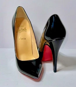 Christian Louboutin stiletto high heels pumps black patent leather EU 39 US 8.5 - Picture 1 of 12