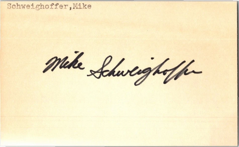 1980's Michael Schweighoffer- Signed/Autograph/Auto Index Card Dukes Dodgers MLB - Image 1 of 1