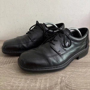 Rieker Mens Black Anti Stress Leather Shoes Size UK 9 Excellent Condition - Picture 1 of 24