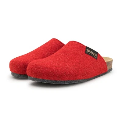 Bio Filzclogs Herren Damen Hausschuhe Korkfußbett Filzpantoffeln Pantoffel Rot - Bild 1 von 4